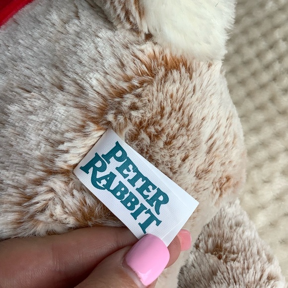 Beautiful Peter Rabbit Flopsy Plush Stuffed Animal Embroidered Eyes Red Vest - Picture 6 of 10